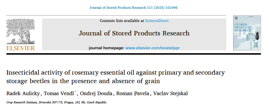 Insecticidal activity of rosemary essential oil against primary and secondary storage beetles