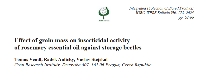 Effect of grain mass on insecticidal activity of rosemary essential oil against storage beetles