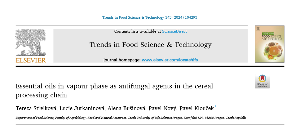 Essential oils in vapour phase as antifungal agents in the cereal processing chain